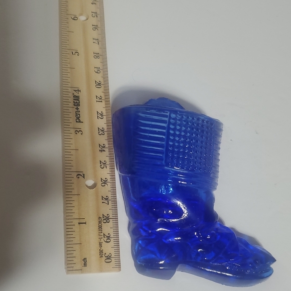 Vtg Colbalt Blue Glass Match Or Toorhpick Holder - Picture 6 of 6